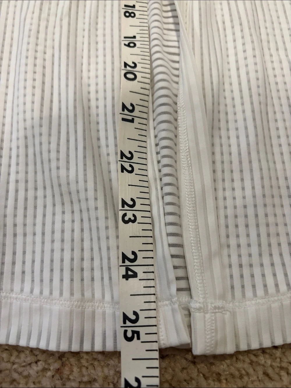 Lululemon athletica White Sheer Stripe Racerback Tank